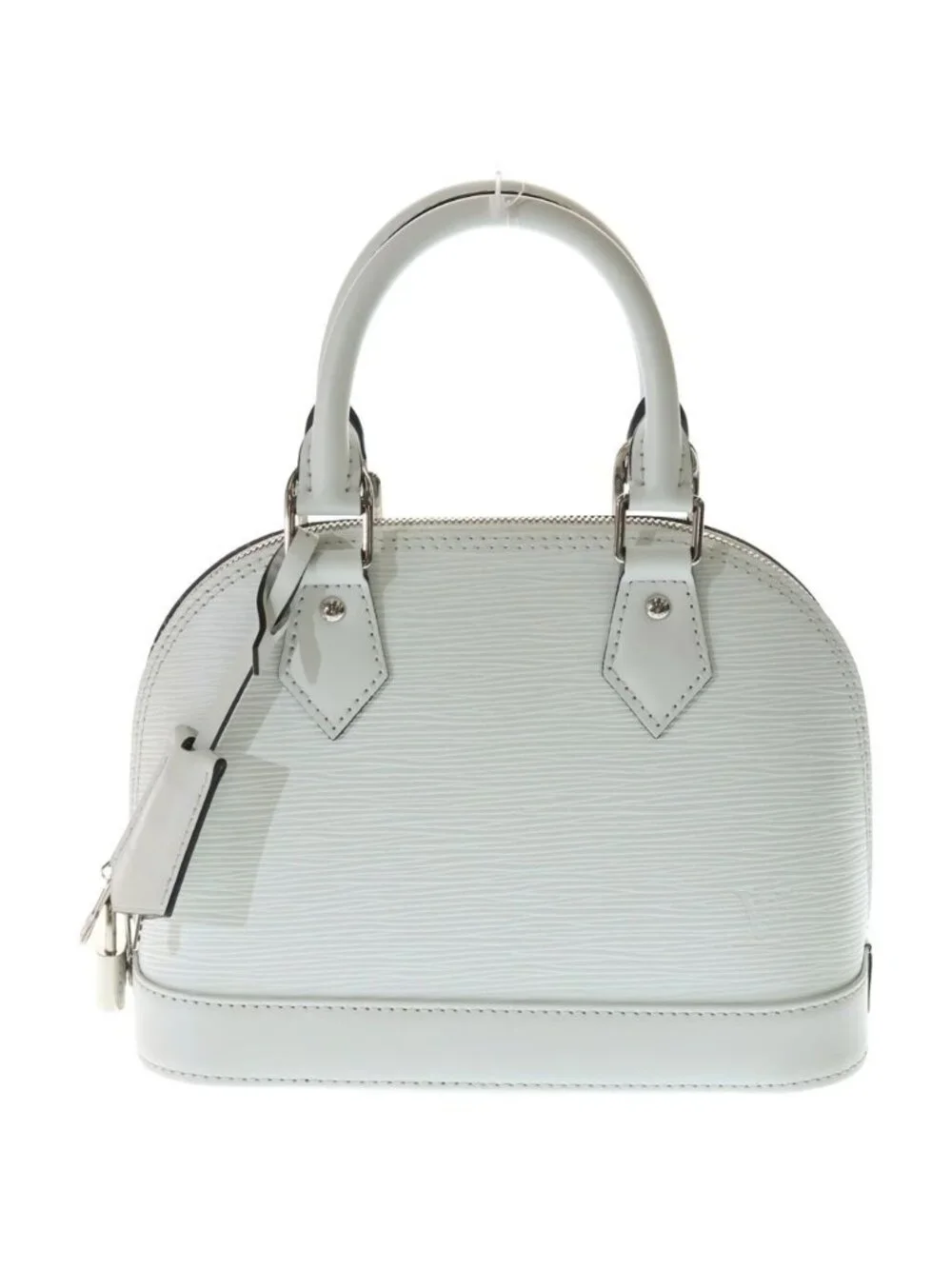Louis Vuitton Epi Alma BB Leather 2-Way Bag Silver White